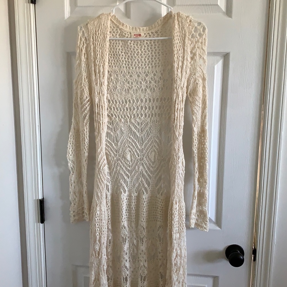 Crocheted Long Sleeve Coverup